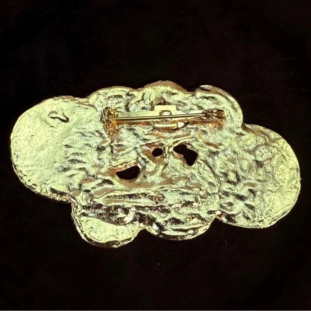 Vintage weighted goldtone, large, brooch, pin